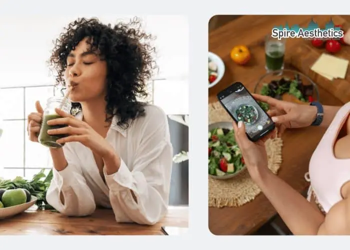 Image of woman looking into her diet and fat freezing Romford to improve her health